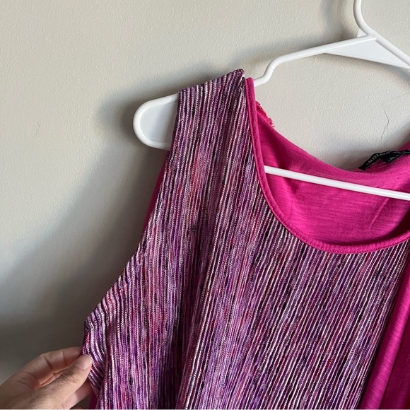 3/$40 Notations Xl Blouse combination Tank top with attached Cardigan 3/4 sleeve - Picture 4 of 6